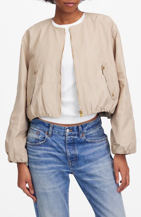 Bubble Sleeve Bomber Jacket