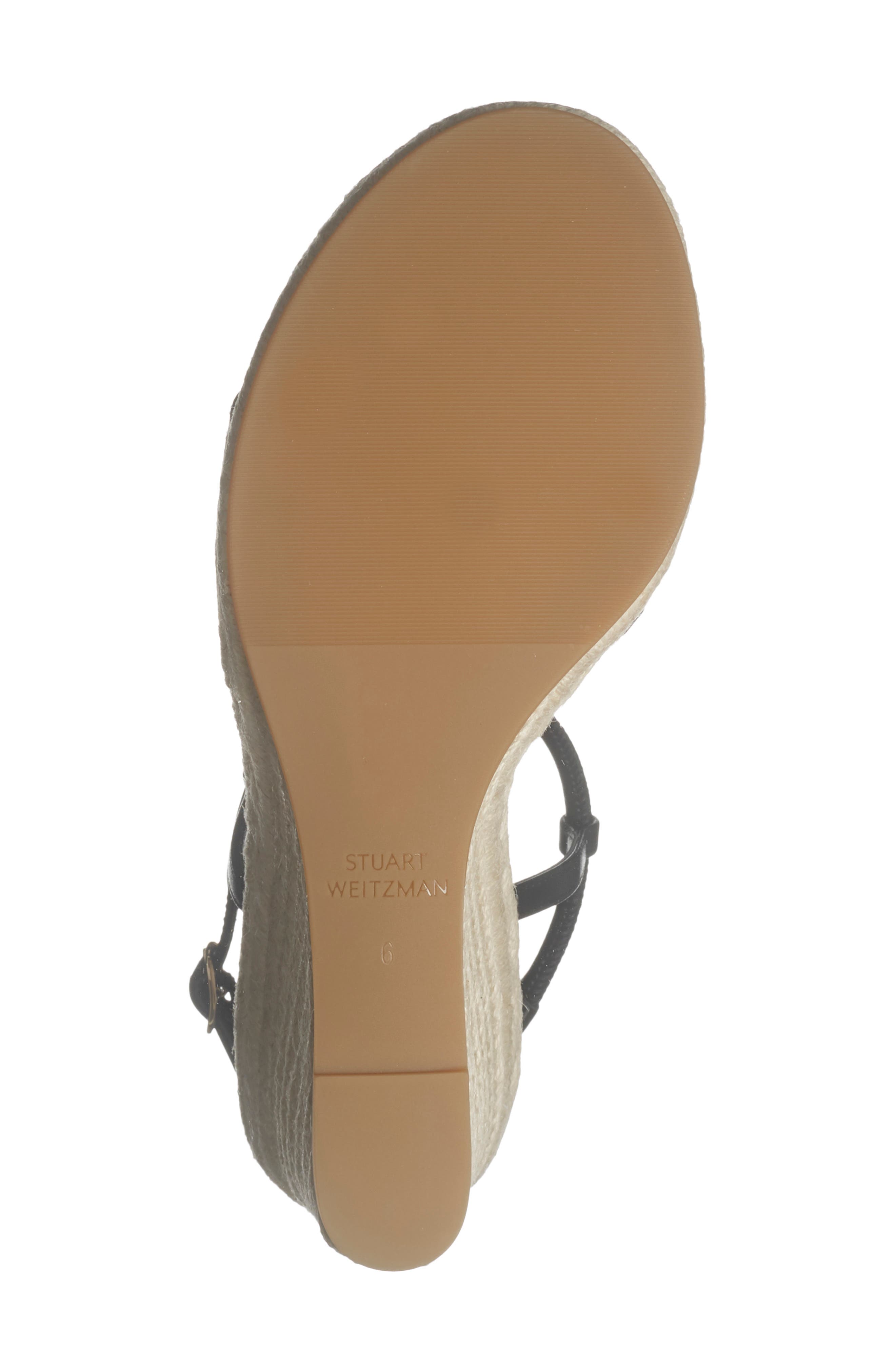Stuart Weitzman Nilla Espadrille Platform Wedge Sandal, Alternate, color, Black