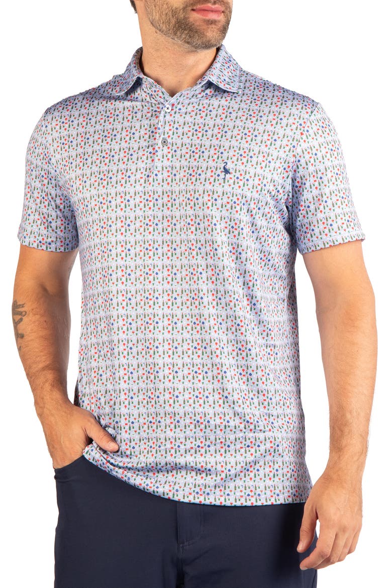 Holiday Happy Hour Performance Polo, Alternate, color, LIGHT BLUE