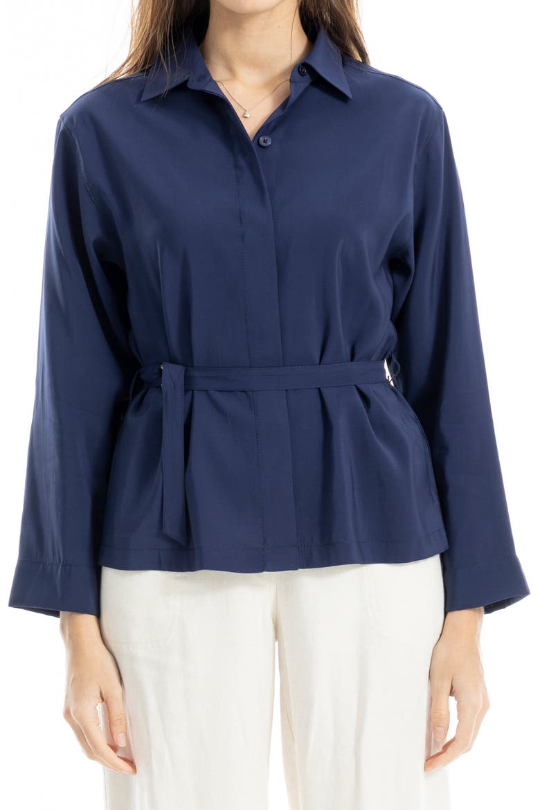 Belted Shirt, Main, color, NAVY
