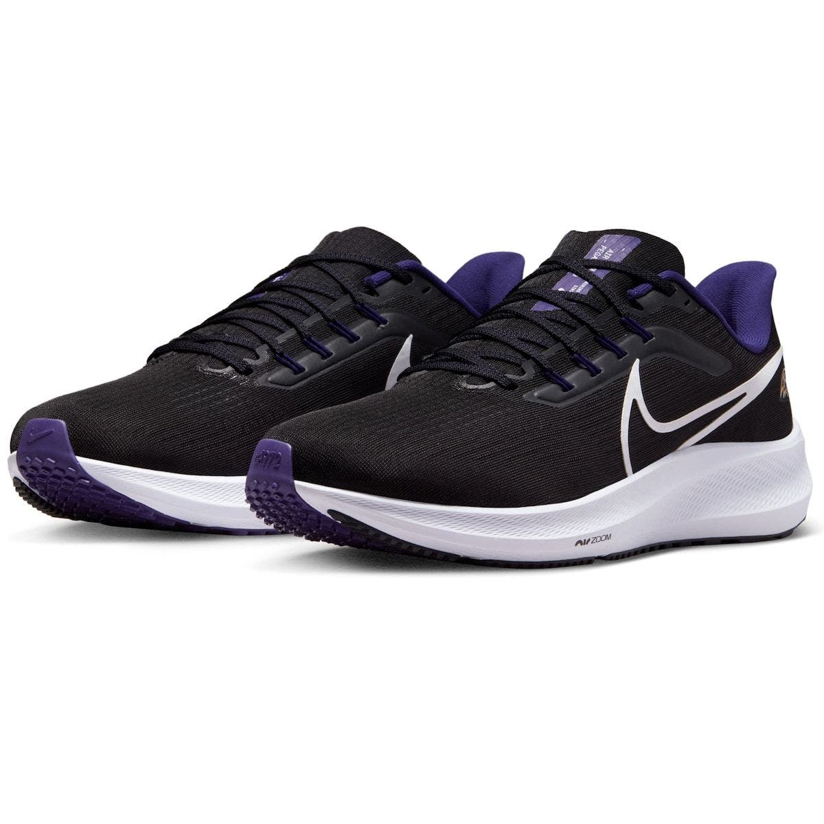 Nike Unisex Nike Black Baltimore Ravens Zoom Pegasus 39 Running Shoe, Alternate, color, 