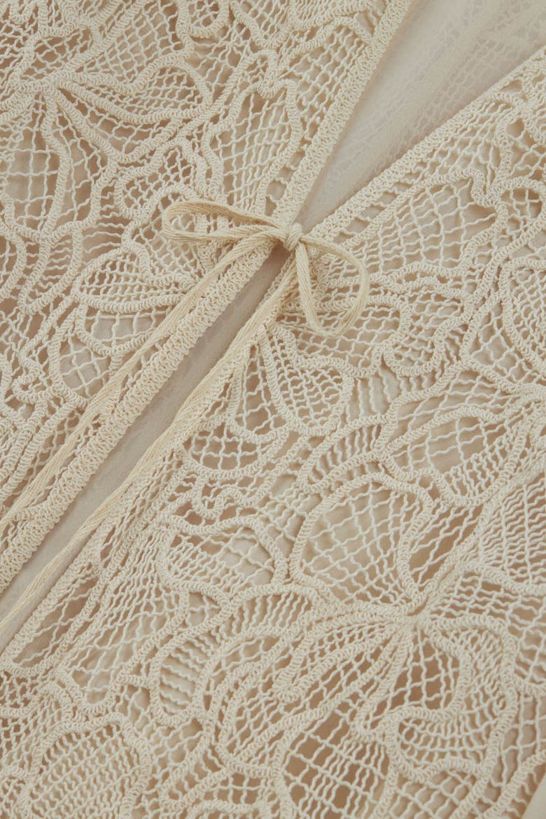Lace Front Sheer Sleeve Jacket, Alternate, color, Ivory