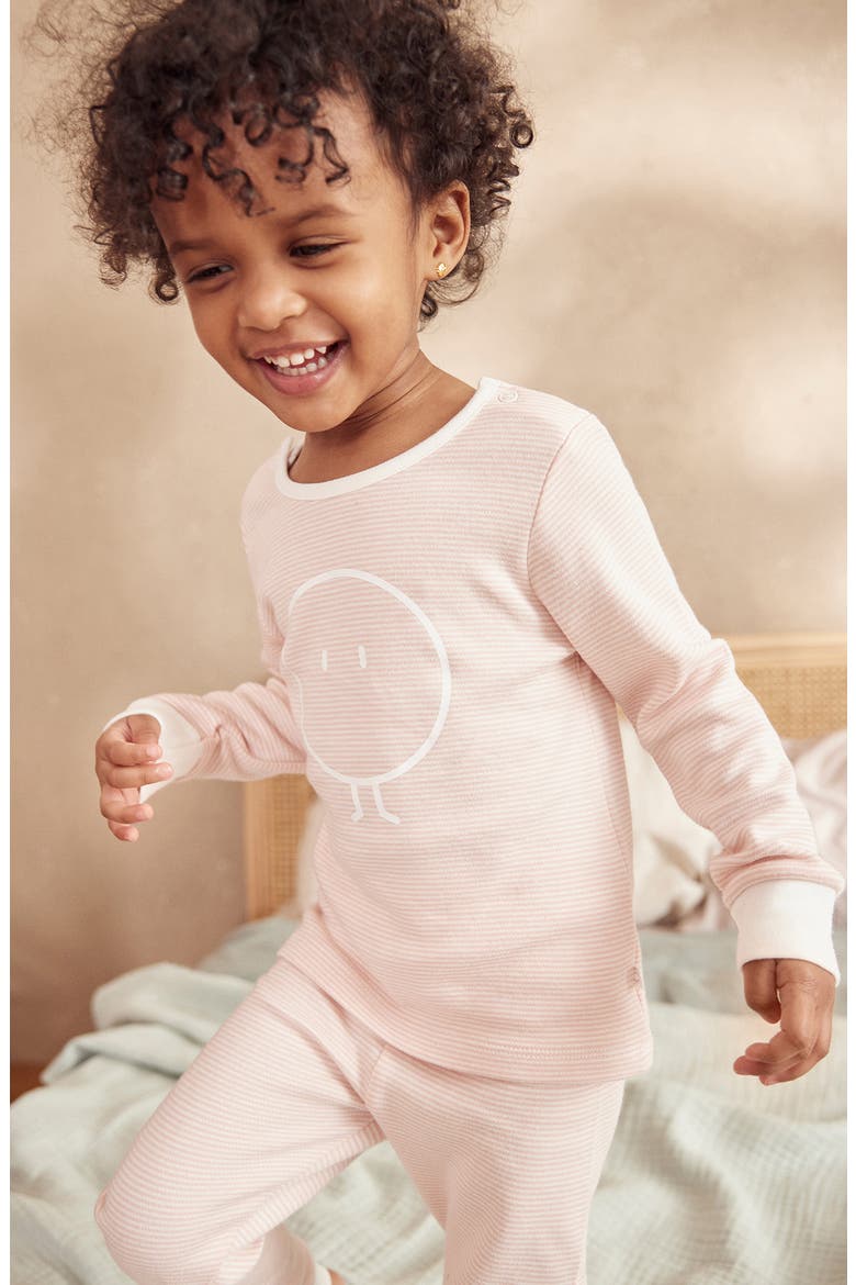 Snoozy Fitted Two-Piece Graphic Pajamas, Alternate, color, BLUSH STRIPE