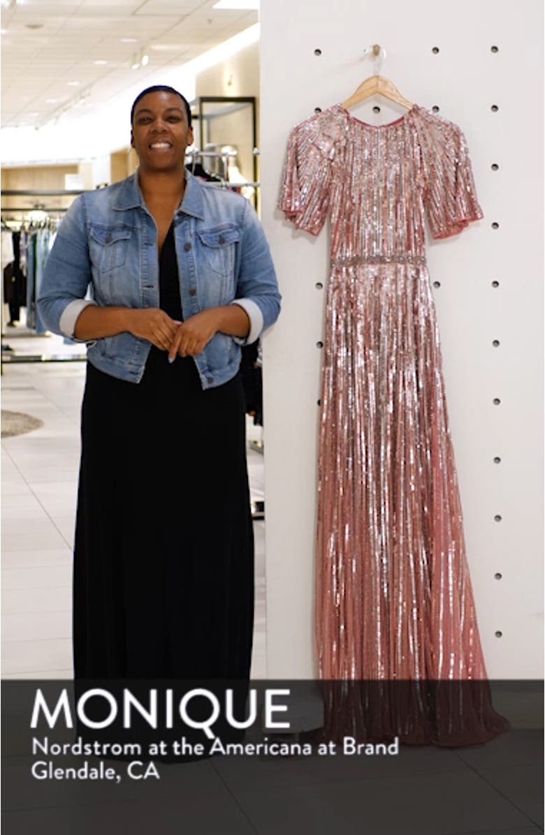 Sequin Stripe Gown with Train, sales video thumbnail