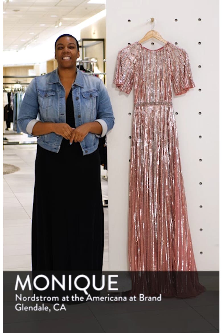 Sequin Stripe Gown with Train video