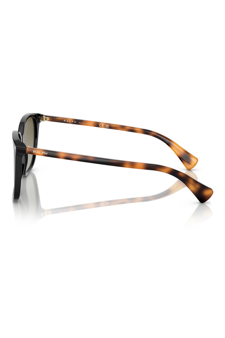 56mm Gradient Square Sunglasses, Alternate, color, SHINY BLACK / GRADIENT GREEN