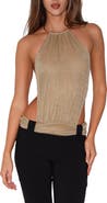 Tiger Mist Evanna 2.0 Metallic Halter Top