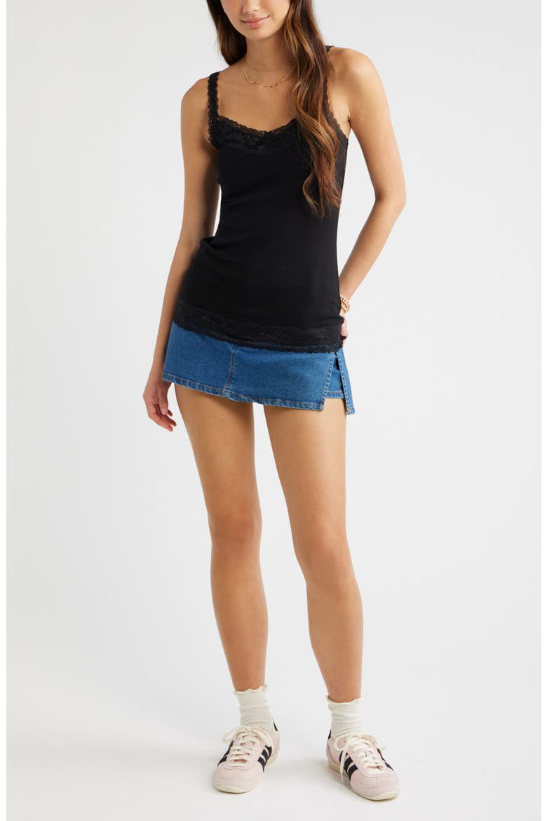 Lace Trim Camisole, Alternate, color, BLACK