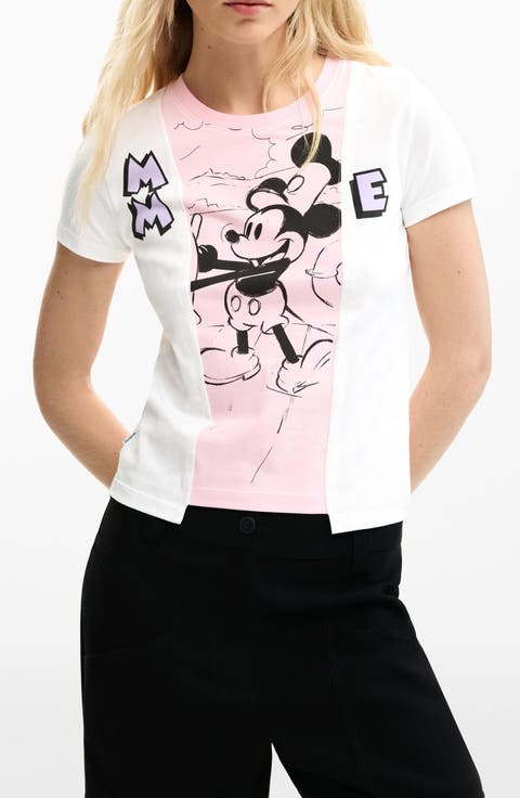 Mickey Mouse Paneled Graphic T-Shirt