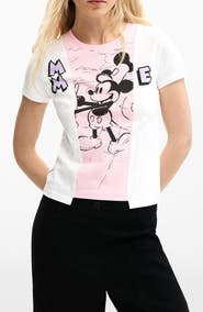 Desigual Mickey Mouse Paneled Graphic T-Shirt