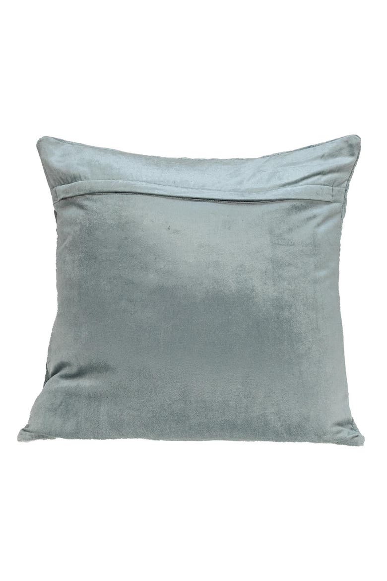 Tufted Velvet Square Throw Pillow, Alternate, color, SEA FOAM