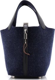 Pre-Owned Hermes Picotin Lock Bag Felt with Leather PM
