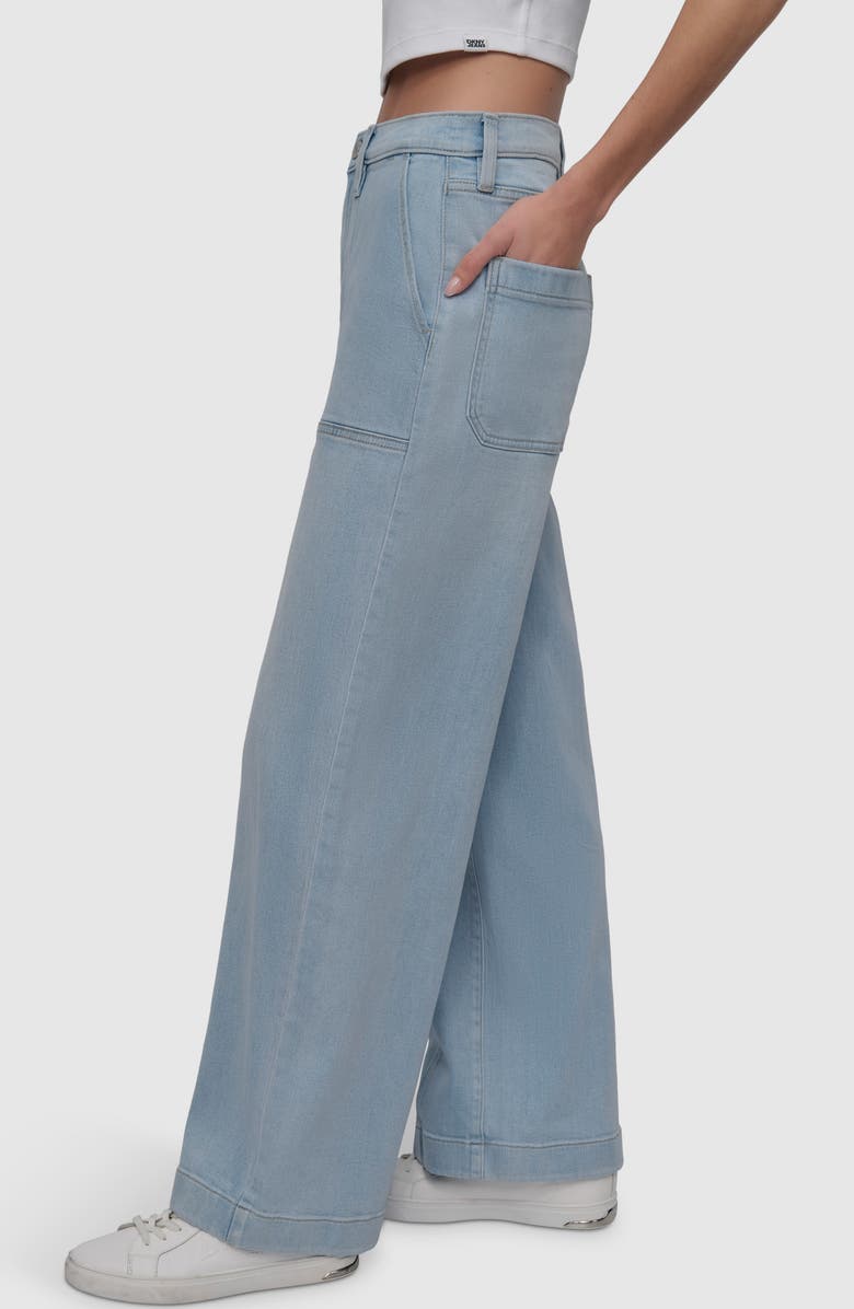 DKNY Jeans High Waist Seamed Utility Jeans, Alternate, color, Clifton