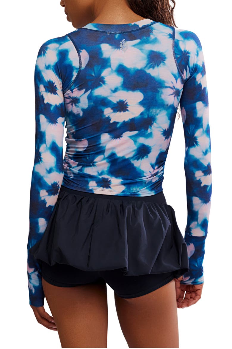FP Movement Tempo Ruched Crop Top, Alternate, color, WATERCOLOR- BLUE