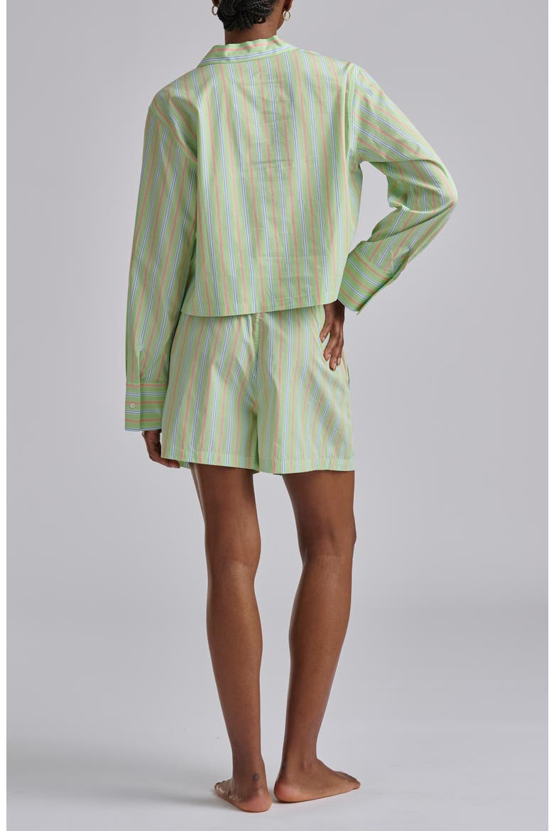 Crop Cotton Poplin Short Pajamas, Alternate, color, SUNDAY STRIPE
