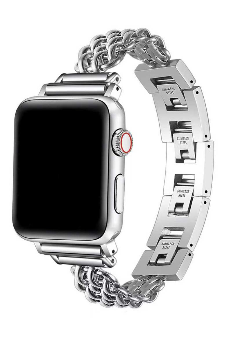 Sylvie Apple Watch® Bracelet Watchband, Alternate, color, SILVER