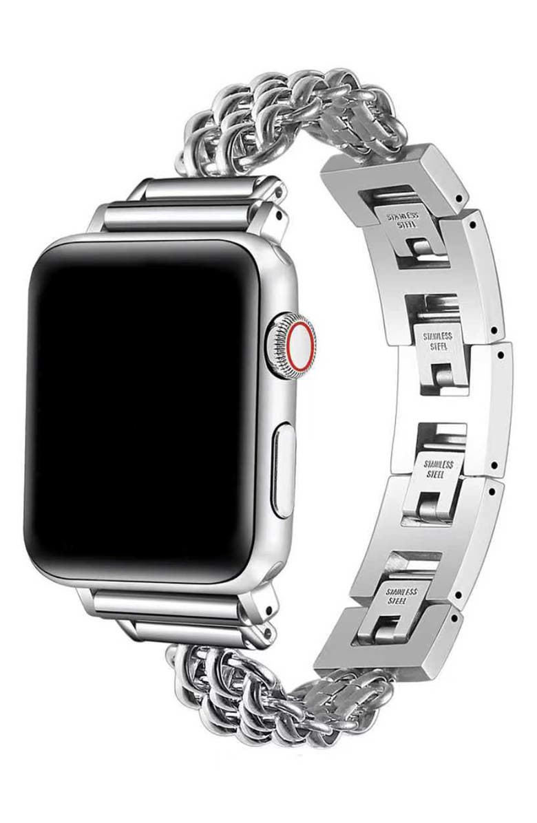 Posh Tech Sylvie Apple Watch<sup>®</sup> Bracelet Watchband, Alternate, color, Silver