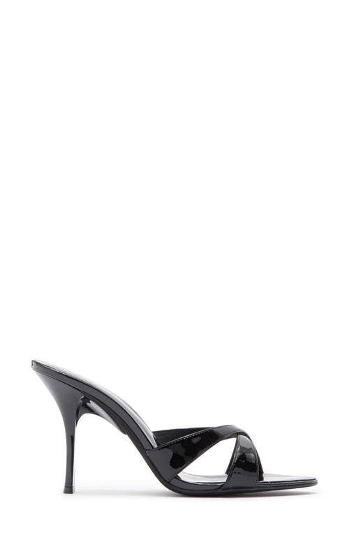 Jeffrey Campbell Symone Pointed Toe Slide Sandal In Black Patent