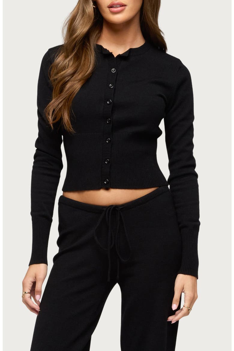 Montanna Rib Cardigan, Main, color, BLACK