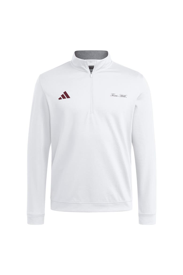 Men's adidas White Texas A&M Aggies Elevated Quarter-Zip Jacket, Alternate, color, White