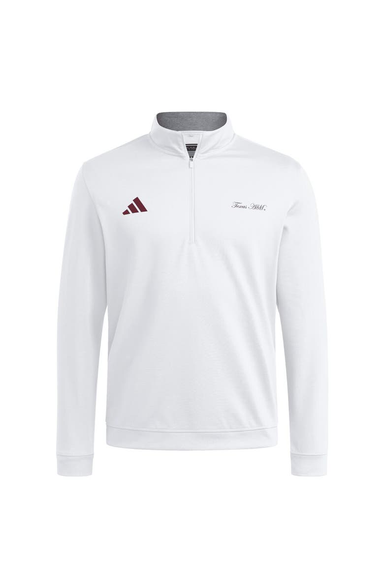 adidas Men's adidas White Texas A&M Aggies Elevated Quarter-Zip Jacket, Alternate, color, White