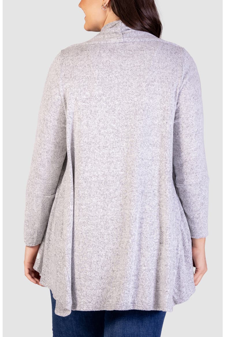 Open Front Waterfall Cardigan, Alternate, color, GREY