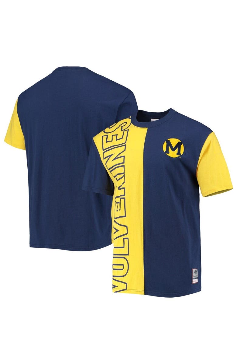 Mitchell & Ness Men's Mitchell & Ness Navy/Maize Michigan Wolverines Play By Play 2.0 T-Shirt, Main, color, Navy