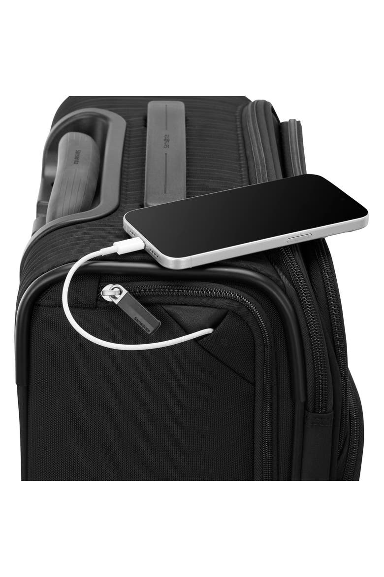Silhouette 18 Softside 20" Global Carry On Spinner Luggage, Alternate, color, Black