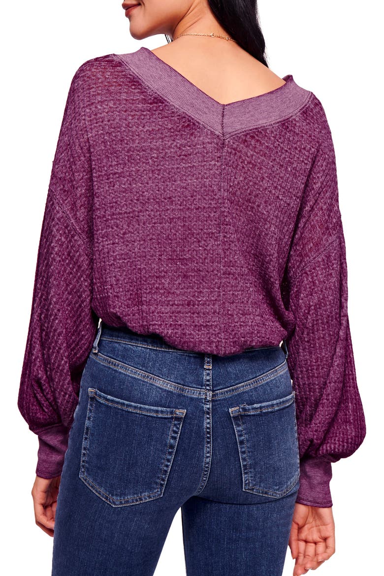 We the Free by Free People South Side Thermal Top, Alternate, color, VIOLET