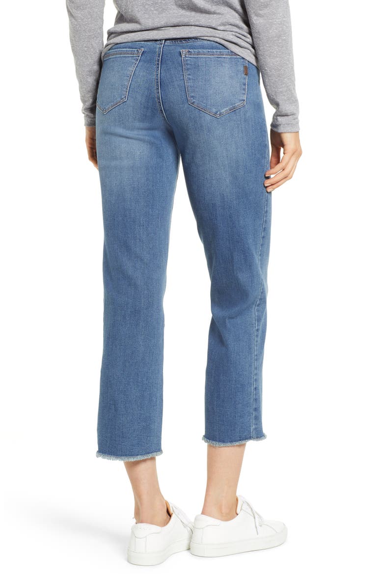 Fray Hem Straight Leg Maternity Jeans, Alternate, color, KORN