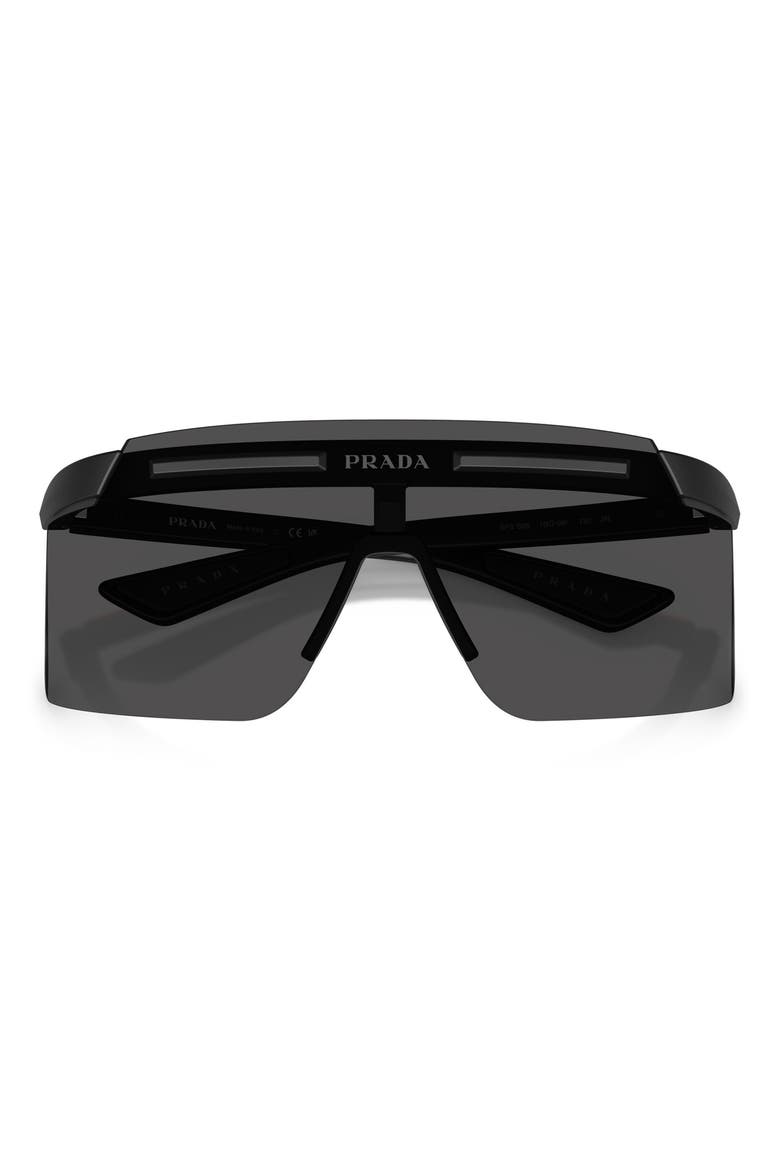 140mm Rectangular Shield Sunglasses, Alternate, color, MATTE BLACK / DARK GREY