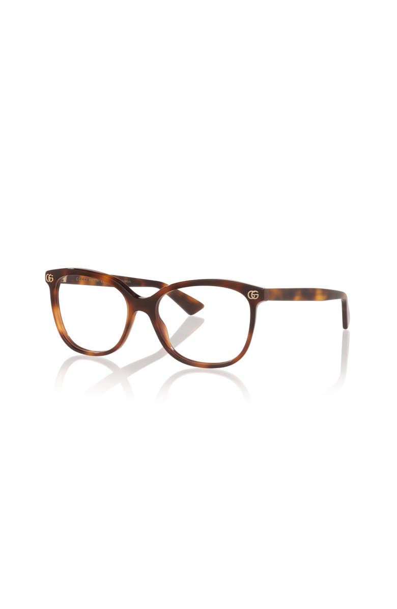 Gucci 54mm Rectangle optical glasses, Main, color, Tortoise