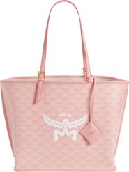 MCM Himmel Lauretos Coated Canvas Shopper Bag