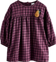 NEXT Kids' Check Long Sleeve Cotton Flannel Dress