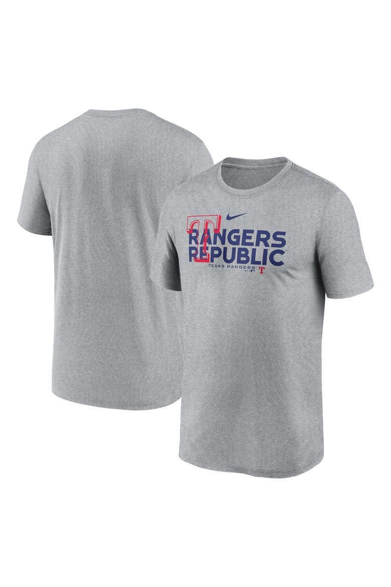 Men's Nike Heathered Charcoal Texas Rangers Local Rep Legend Performance T-Shirt, Main, color, Heather Charcoal