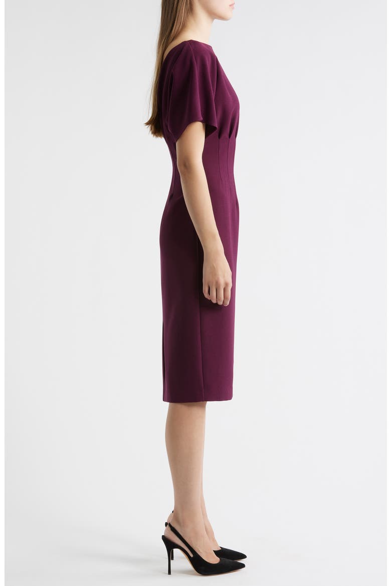 Flutter Sleeve Dress, Alternate, color, PLUM