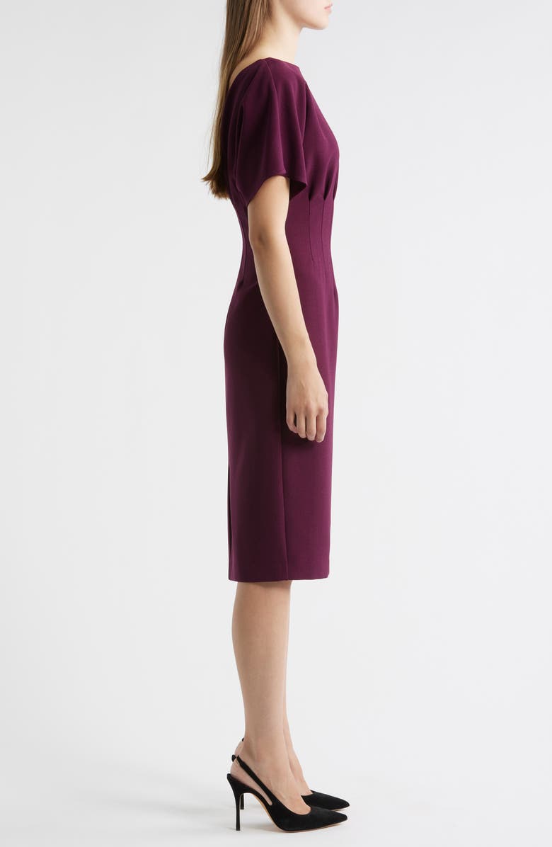 Eliza J Flutter Sleeve Dress, Alternate, color, Plum