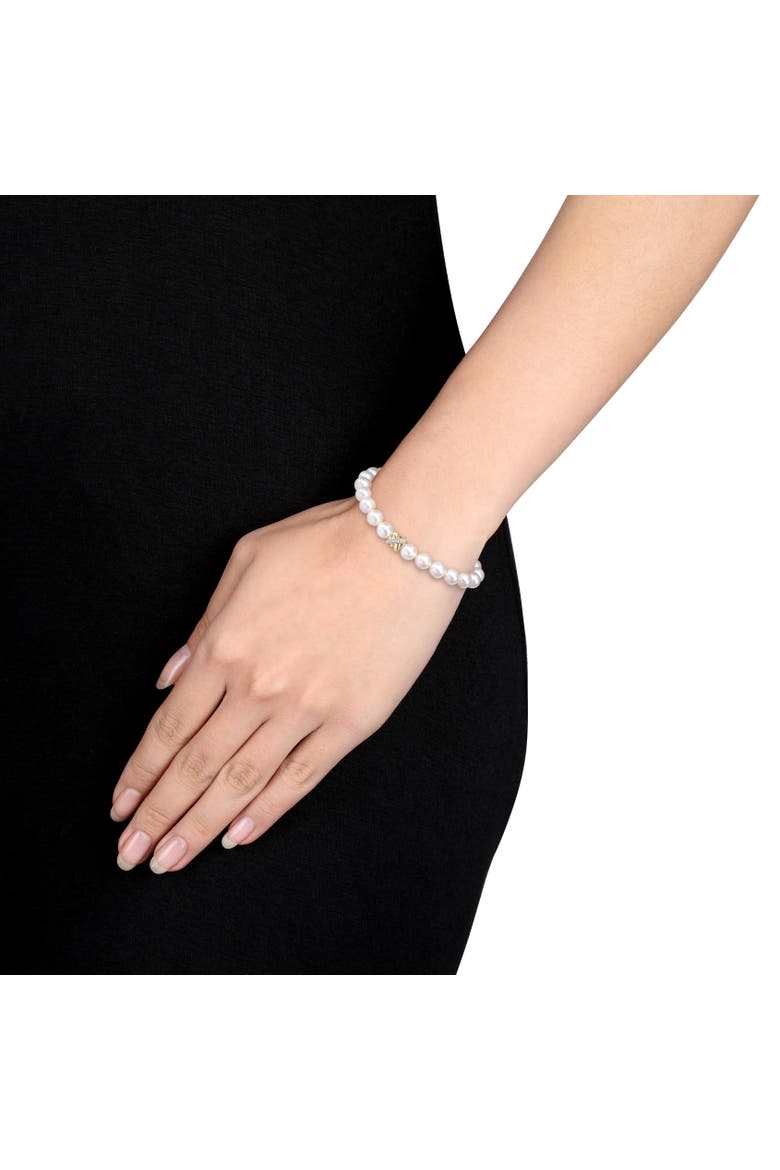 Cultured Pearl & Diamond Bracelet 14k, Alternate, color, Pearl