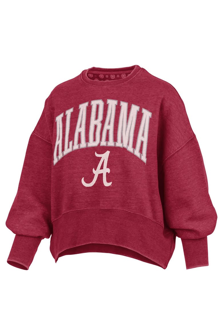 Women's Pressbox Crimson Alabama Crimson Tide Oversized Waist-Length Crewneck Sweatshirt, Alternate, color, Crimson