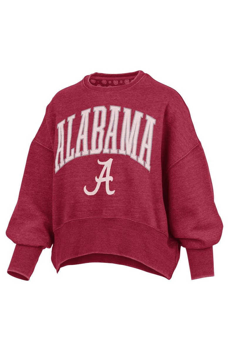 PRESSBOX Women's Pressbox Crimson Alabama Crimson Tide Oversized Waist-Length Crewneck Sweatshirt, Alternate, color, 