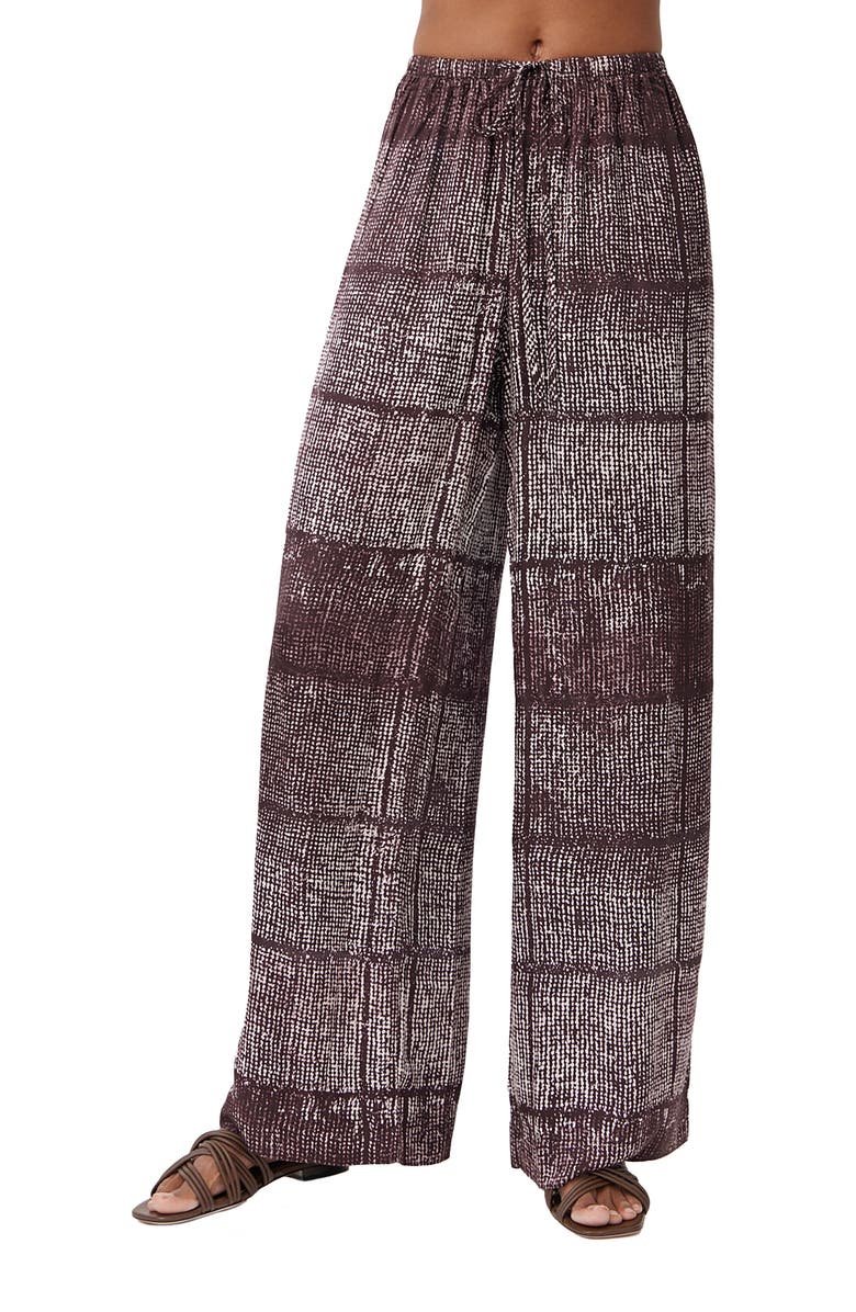 Bella Dahl Printed Wide Leg Drawstring Pants, Main, color, Asilah Print