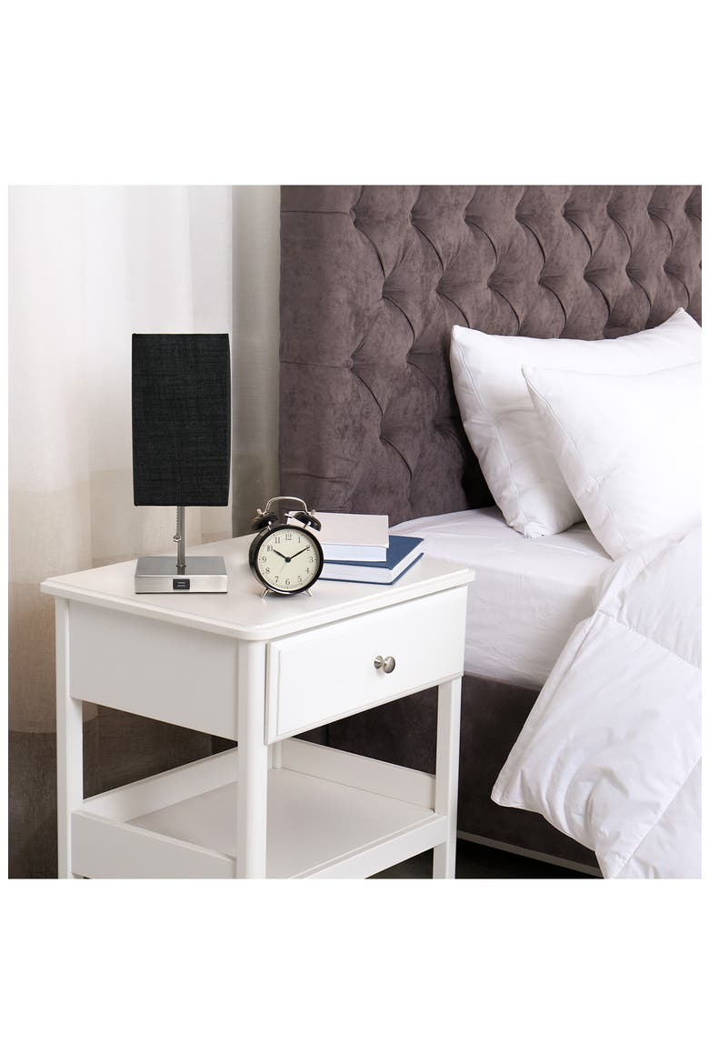 Simple Designs Petite Stick Lamp, Alternate, color, BRUSHED NICKEL BASE/BLACK SHAD