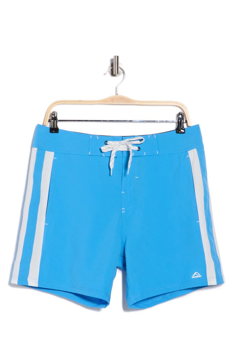 Reef Arnold Fixed Waist Swim Shorts, Main, color, Azure Blue
