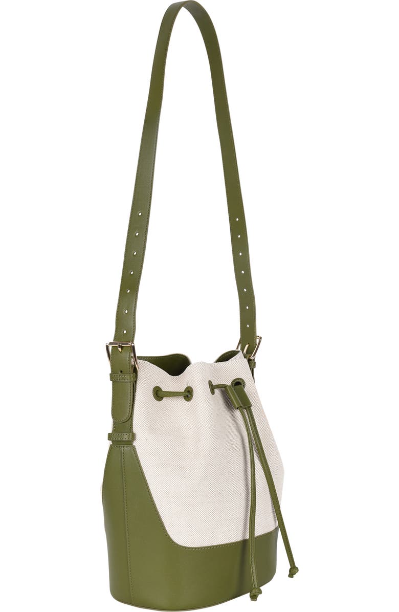 HYER GOODS Canvas and Upcycled Leather Everyday Cinch Bucket Bag, Alternate, color,