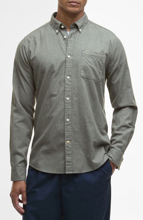 Huntly Mini Houndstooth Check Cotton Button-Down Shirt