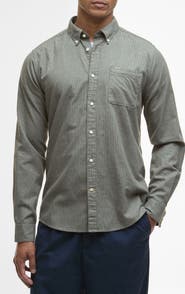 Barbour Huntly Mini Houndstooth Check Cotton Button-Down Shirt