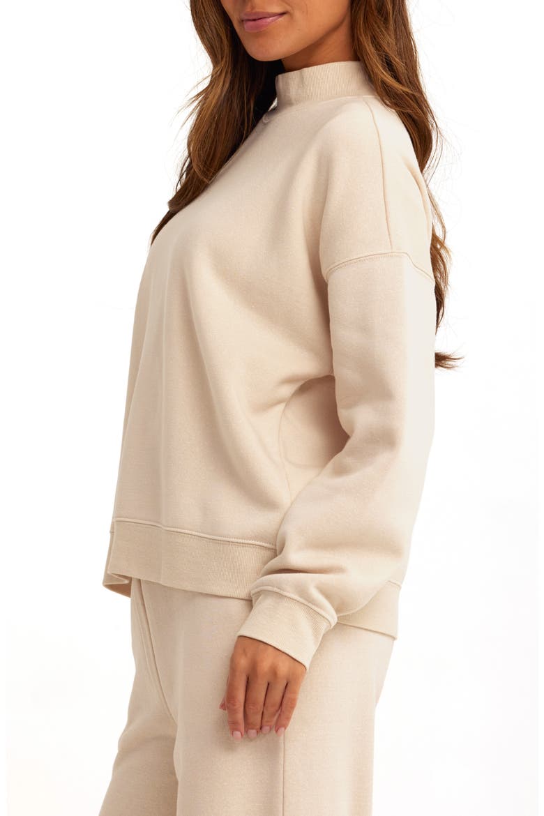 Karlie Heathered Fleece Sweatshirt, Alternate, color, TAPIOCA