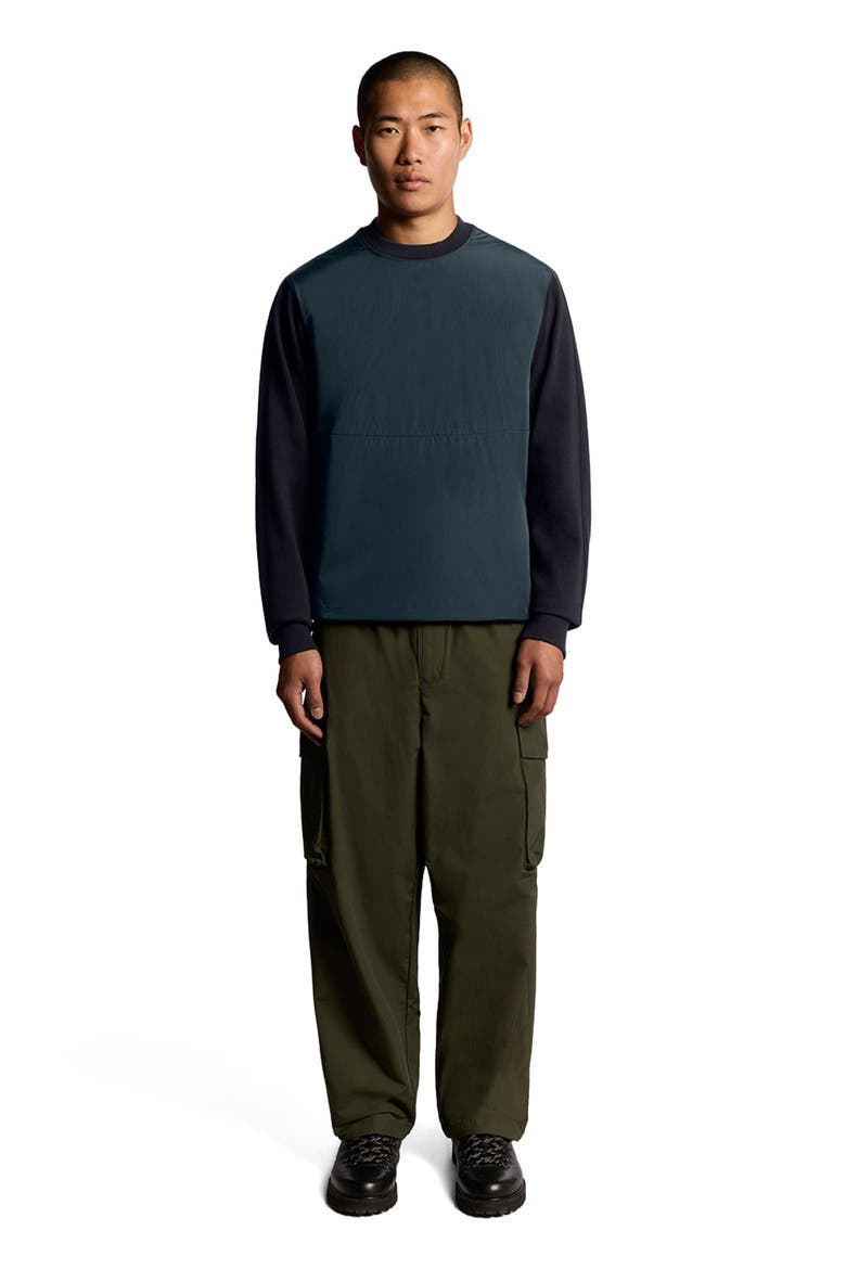 Half Raglan Hybrid Long Sweatshirt, Main, color, Dark Navy