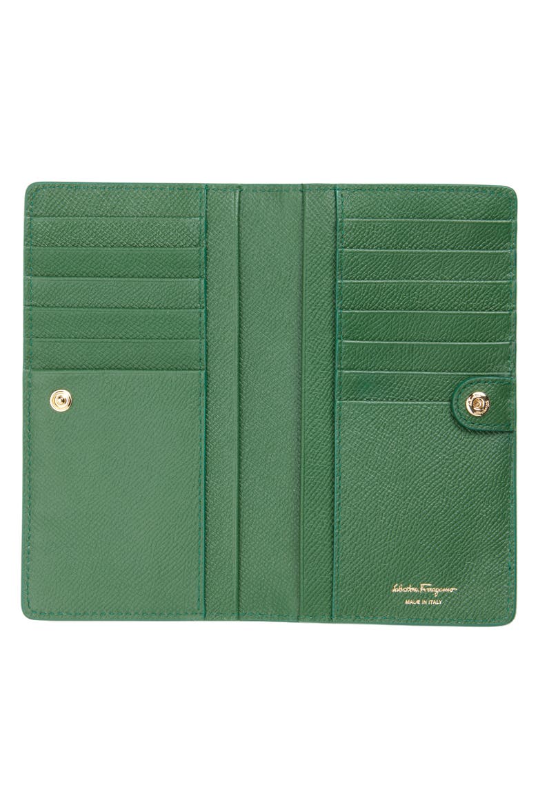 Gancini Leather Continental Wallet, Alternate, color, FOREST GREEN