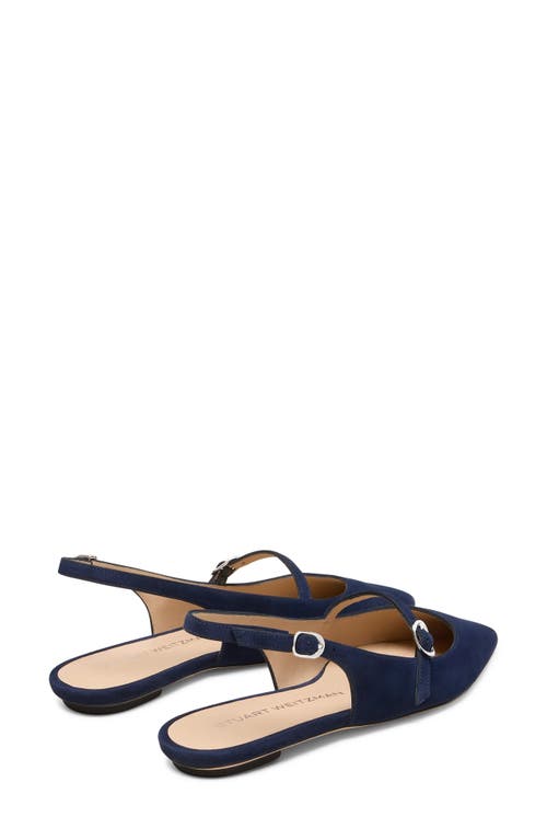 Stuart Weitzman Emilia Suede Mary Jane Slingback Ballerina Flats